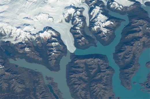Vistas del Glaciar desde un satélite