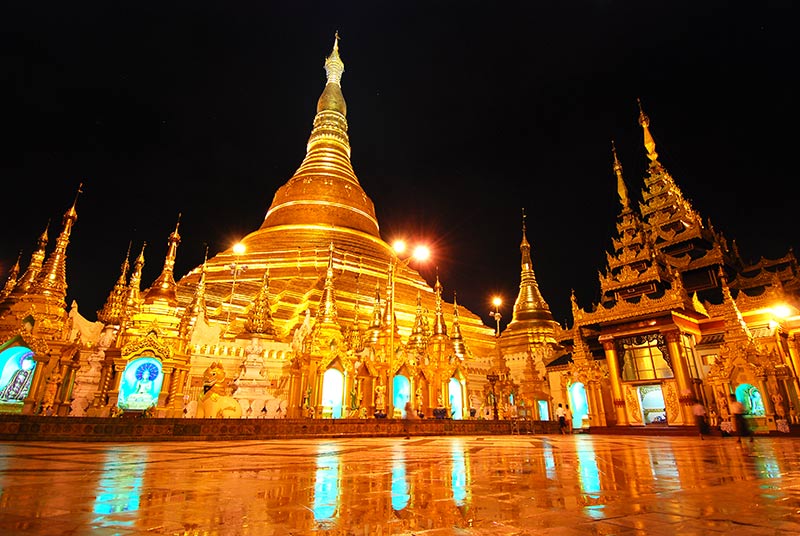 La espectacular pagoda de Shwedagon