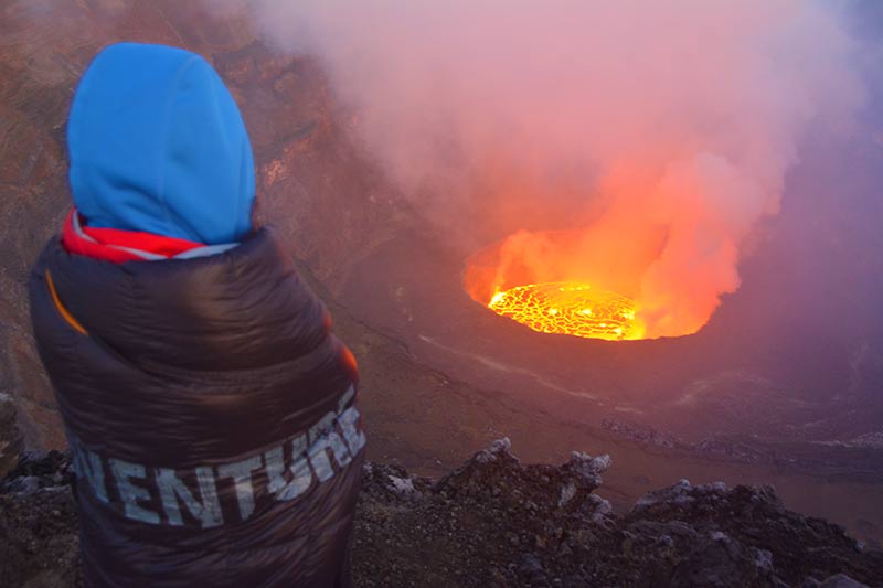 Amanecer junto al volcán