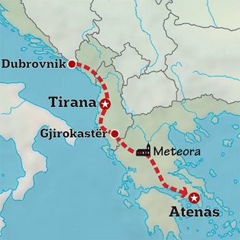 Mapa de De Balcanes al norte de Grecia