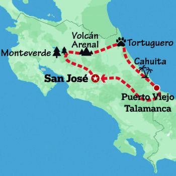Mapa de El país de los Ticos