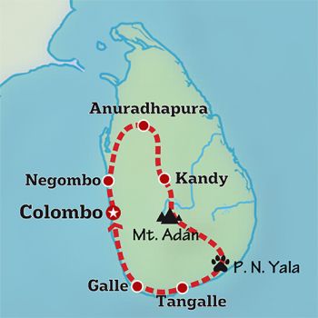 Mapa de Lo mejor de Sri Lanka