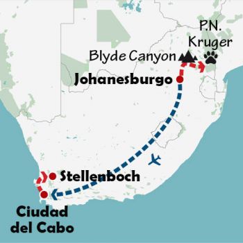 Mapa de Lo mejor de Sudáfrica