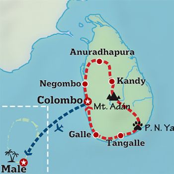 Mapa de Sri Lanka y Maldivas Activo