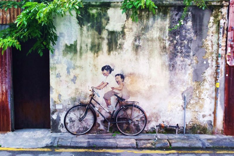 Foto de Ruta por La península de Malasia arte en las calles de georgetown