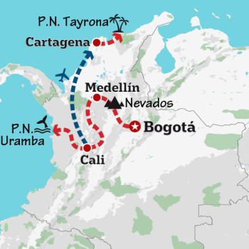 Mapa de Del Pacífico a Cartagena