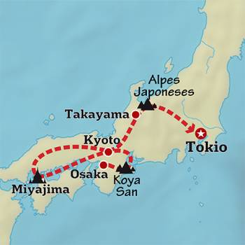 Mapa de La ruta del Hanami