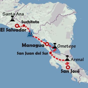 Mapa de Rumbo al Corazón Centroamericano
